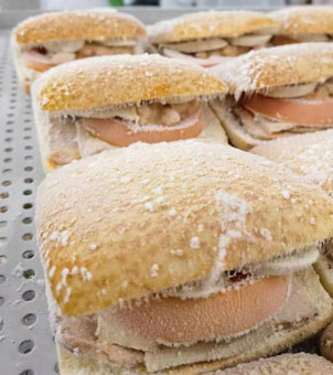 Liquid nitrogen freezer frozen sea hamburgers