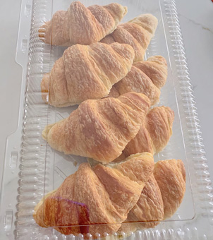 The croissants after baking
